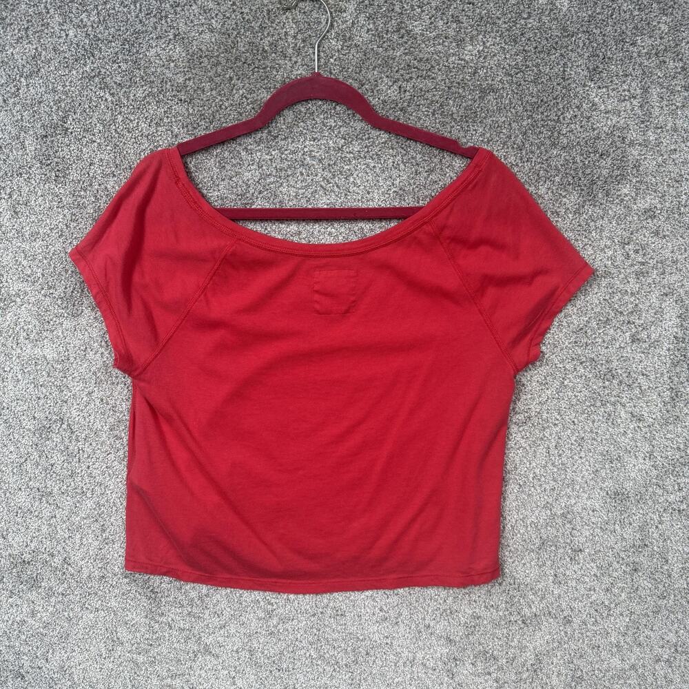 Hollister Cropped T-Shirt M Preppy Grunge Festival Beachy Balletcore Y2K Indie